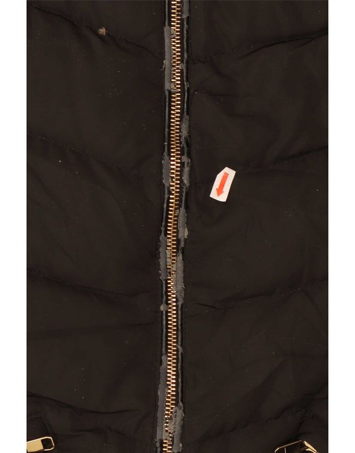 Zara Damen Kapuzenmantel, gepolstert, UK 12, Mittelschwarz, Polyester
