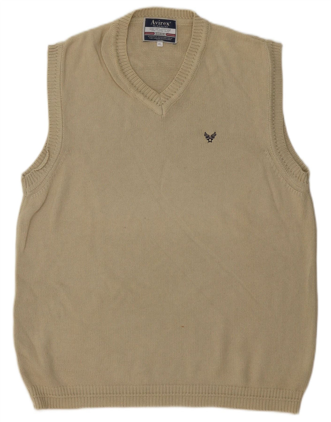 Avirex Herren Weste Tank Top XL Beige Baumwolle