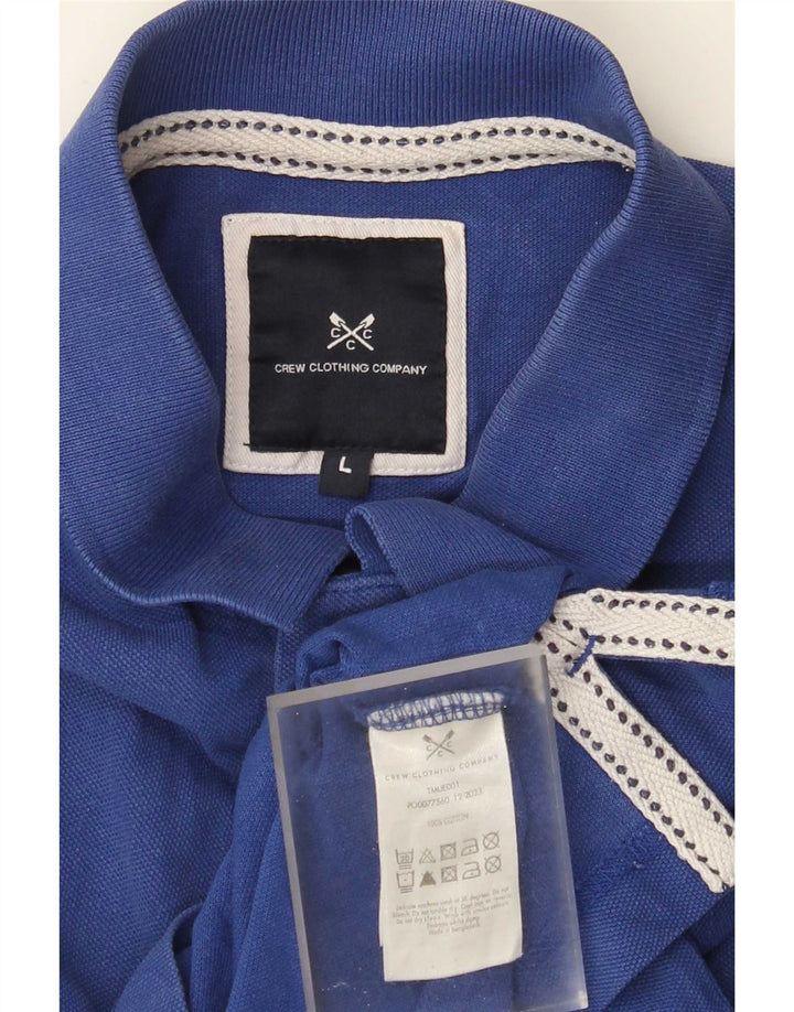 Crew Clothing Herren-Poloshirt, groß, blaue Baumwolle