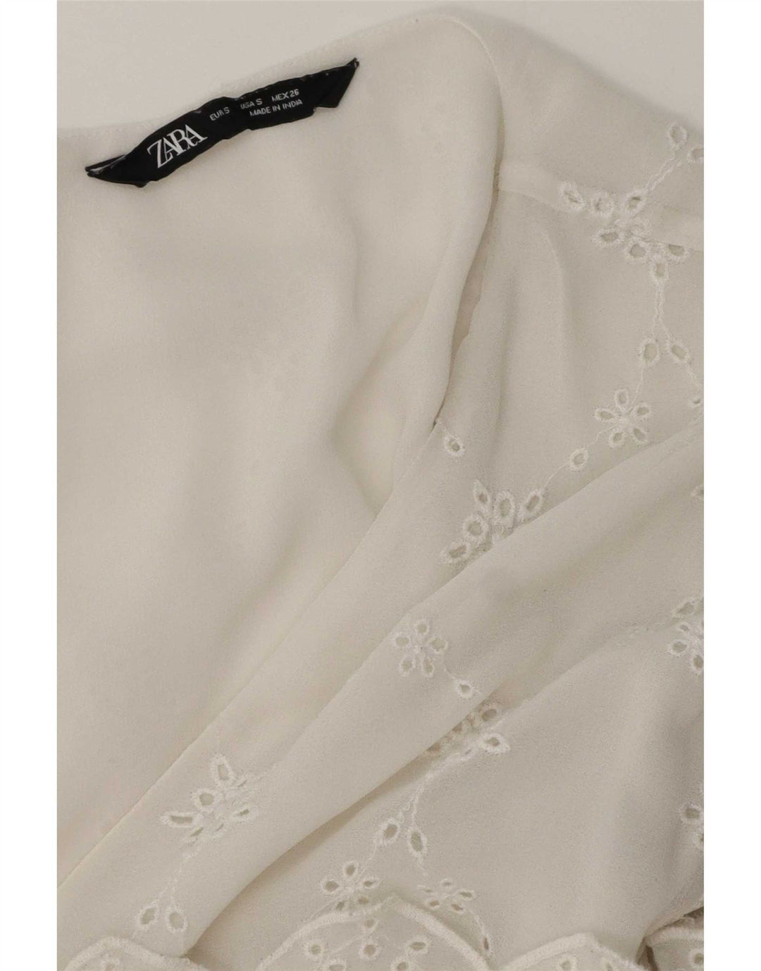 Zara Damen-Blusenoberteil, Gr. 40, Größe S, weiß, geblümt