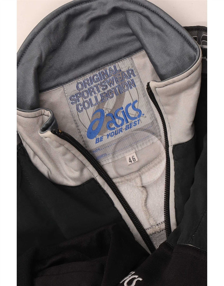 Asics Herren-Trainingsanzugoberteil mit Grafik, Größe IT 46, Größe S, Schwarz, Farbblock
