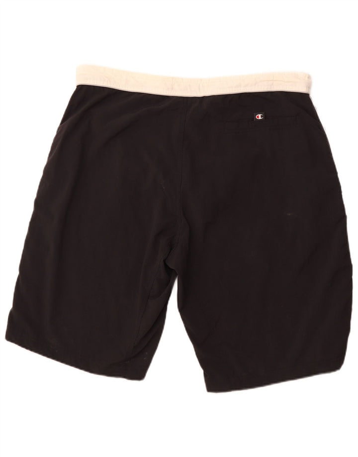 CHAMPION Mens Graphic Swimming Shorts XL  Black Colourblock Polyamide