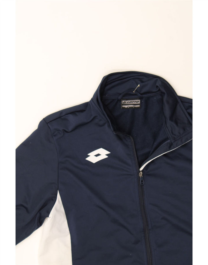 LOTTO Mens Tracksuit Top Jacket Medium Navy Blue Colourblock Polyester Vintage Lotto and Second-Hand Lotto from Messina Hembry 