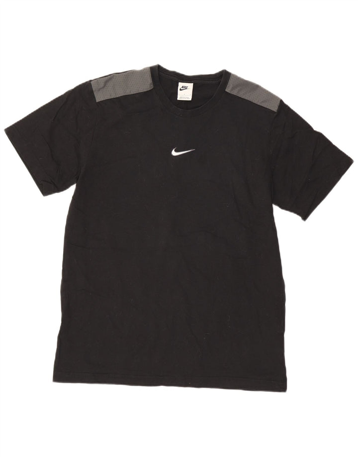 Nike Herren T-Shirt Top Large Schwarz Colourblock Baumwolle
