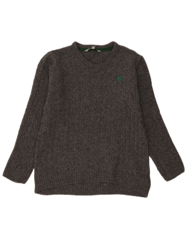 Crew Clothing Damen-Pullover mit Rundhalsausschnitt, Gr. 18, XL, graue Lammwolle