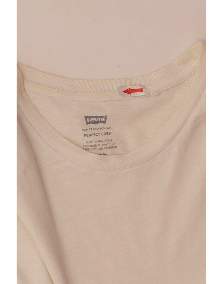 Levi's Damen T-Shirt Top UK 14 Mittelweiße Baumwolle