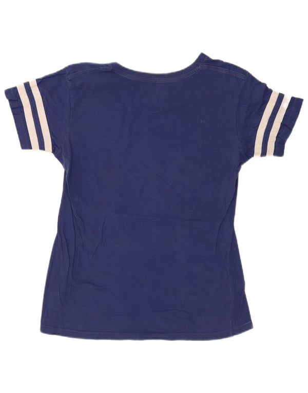 Majestic Womens Graphic T-Shirt Top UK 14 Medium Marineblau Baumwolle