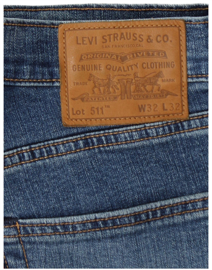 Levi's Herren 511 Slim Jeans W32 L32 Blaue Baumwolle