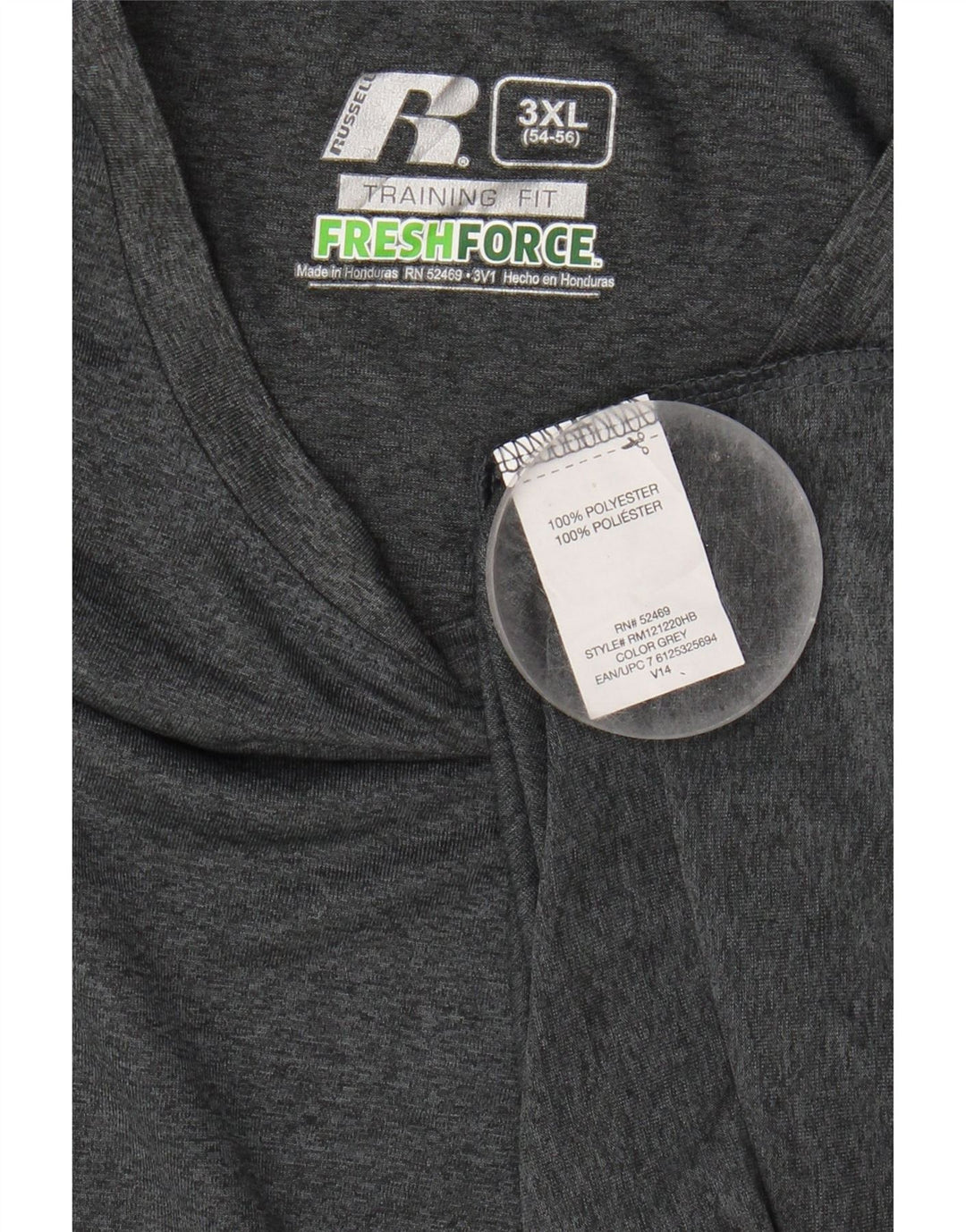 RUSSELL ATHLETIC Mens Training T-Shirt Top UK 54/56 3XL Grey Polyester Vintage Russell Athletic and Second-Hand Russell Athletic from Messina Hembry 