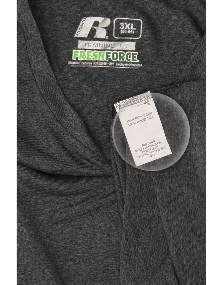 RUSSELL ATHLETIC Mens Training T-Shirt Top UK 54/56 3XL Grey Polyester Vintage Russell Athletic and Second-Hand Russell Athletic from Messina Hembry 