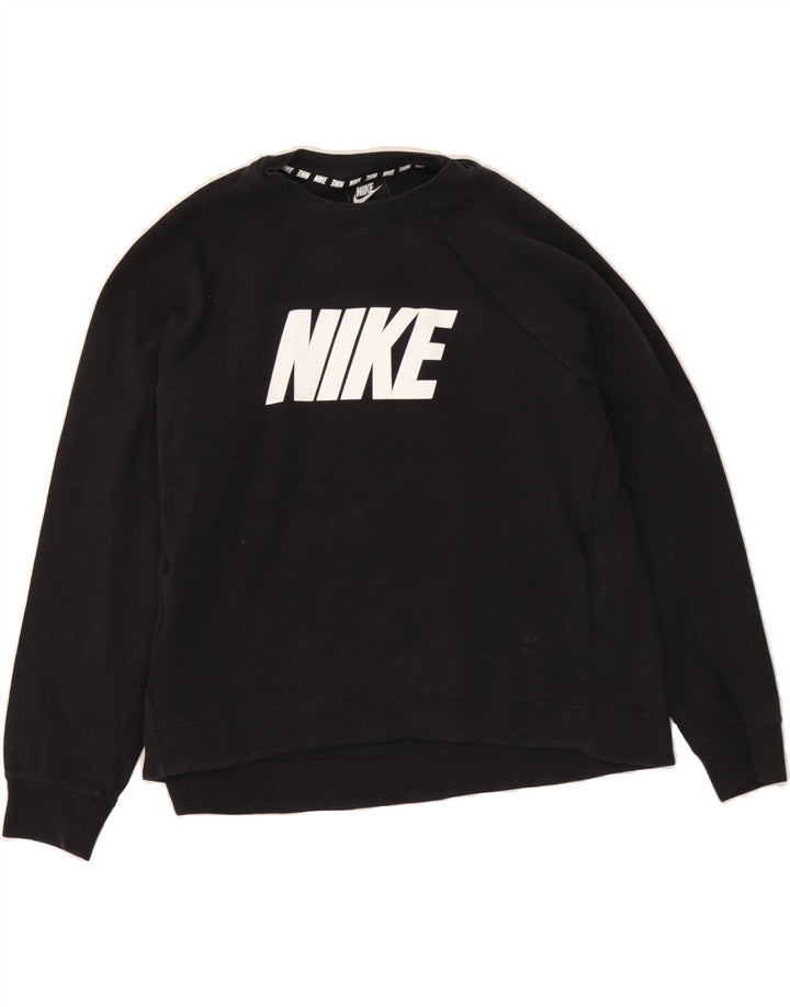 NIKE Womens Graphic Sweatshirt Jumper UK 16 Large Black Cotton Vintage Nike and Second-Hand Nike from Messina Hembry 