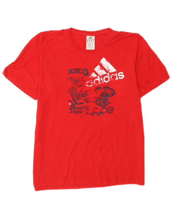 Adidas Herren Grafik-T-Shirt aus mittelroter Baumwolle