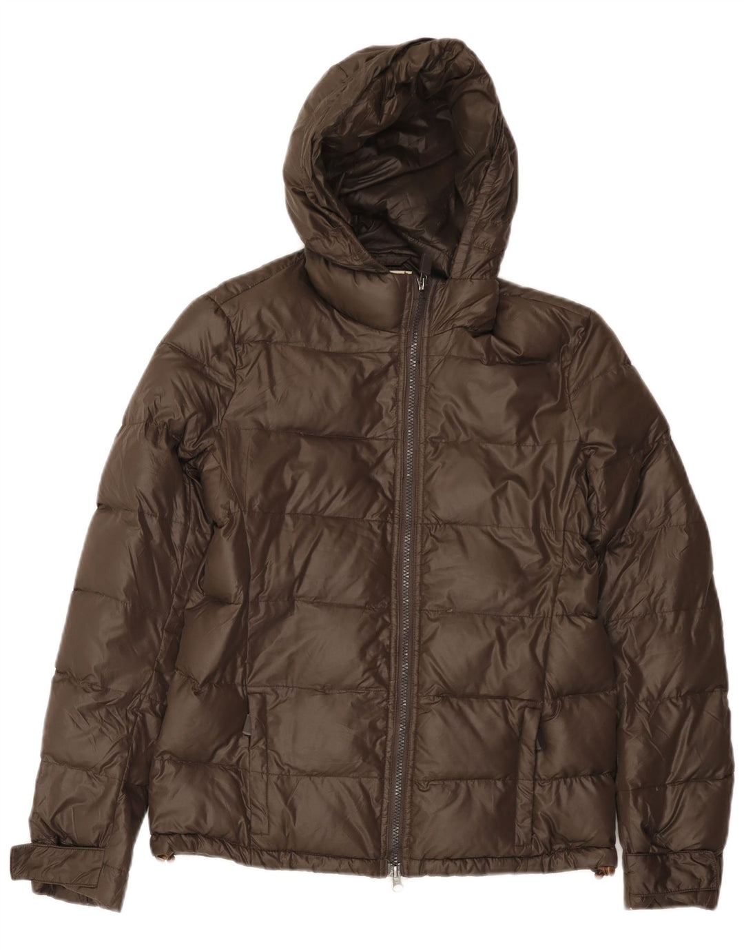 Dack's Damen-Jacke mit Kapuze, gepolstert, UK 10, Größe S, braunes Nylon