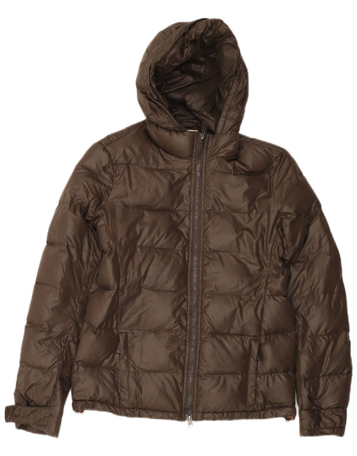 Dack's Damen-Jacke mit Kapuze, gepolstert, UK 10, Größe S, braunes Nylon