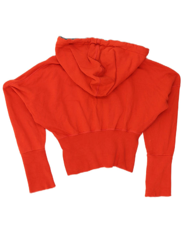 Levi's Damen Crop Hoodie Pullover UK 8 Small Orange Baumwolle