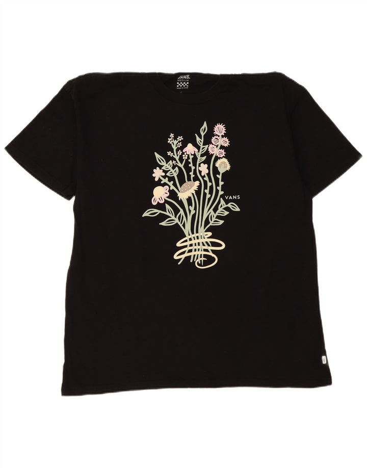 Vans Herren-T-Shirt mit Grafik, mittelgroß, schwarz, geblümt, Baumwolle