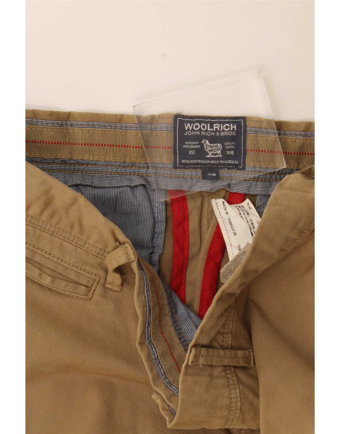 Woolrich Slim Chino-Hose für Herren, W36, L32, braune Baumwolle