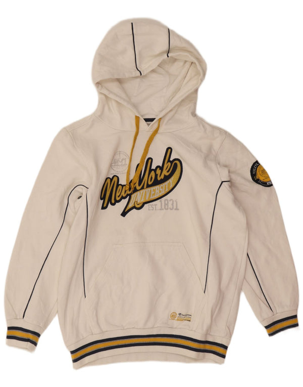 Champion Kapuzenpullover für Jungen, New York University, 11–12 Jahre, Größe L, Weiß