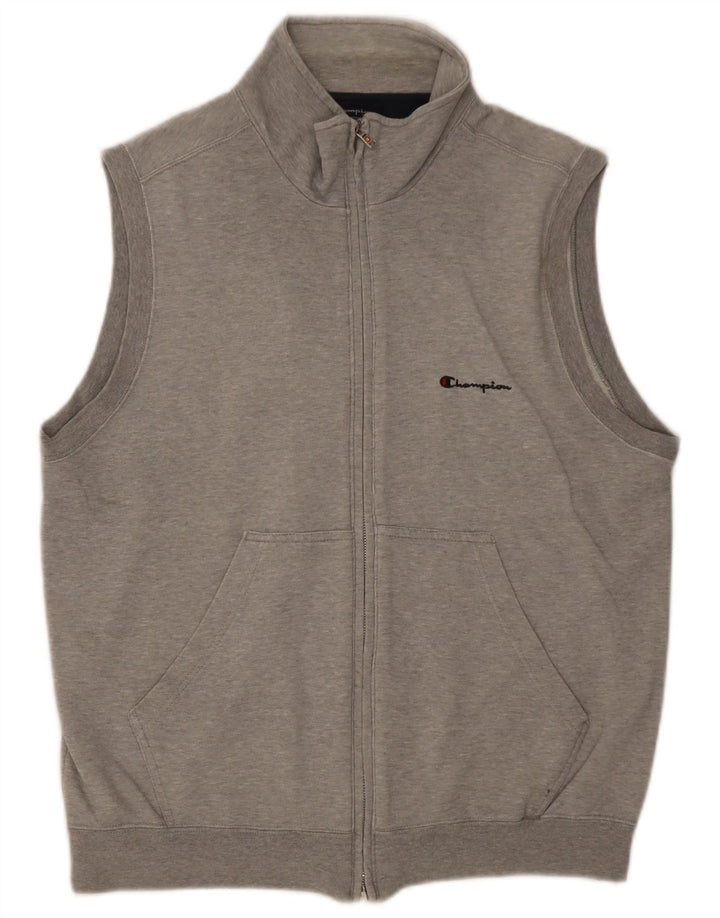 Champion Herren-Trainingsanzug, ärmellos, Jacke, groß, grau gesprenkelte Baumwolle