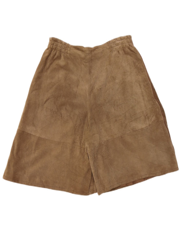 Vintage Damen Wildleder Cullotes Shorts W28 Medium Beige