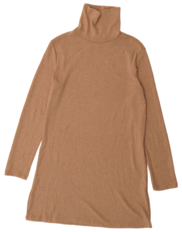 Zara Damen-Pulloverkleid mit Rollkragen, Gr. 8, Braun, Polyester