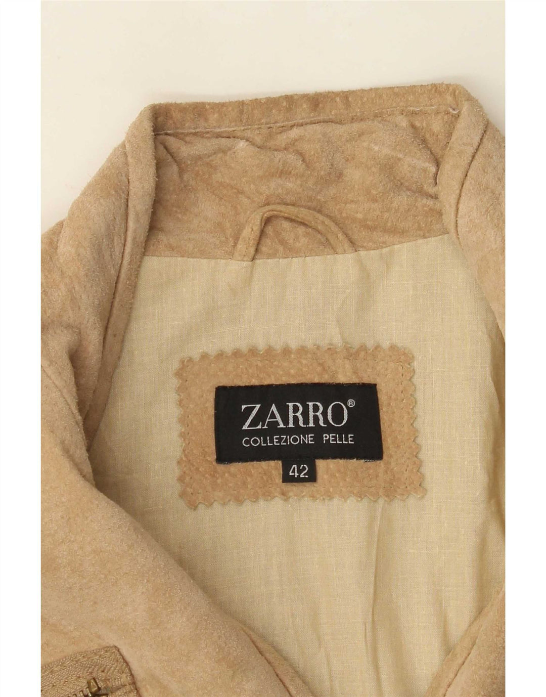 Zarro Damen Wildlederjacke IT 42 Mittelbeiges Leder