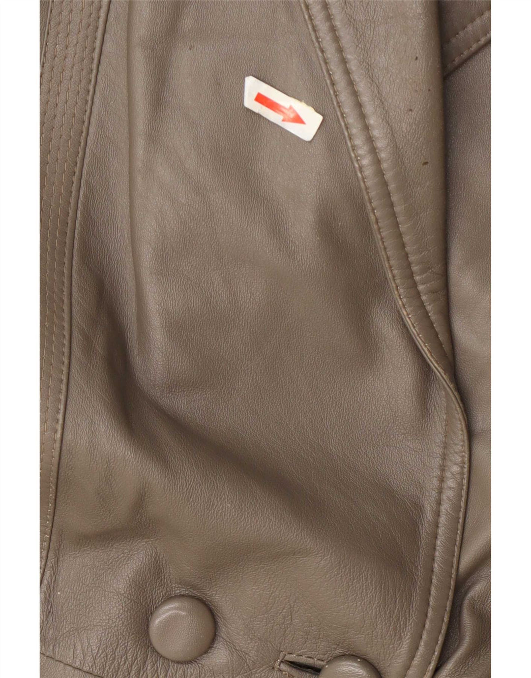 Vintage Damen Zweireihige Lederjacke UK 16 Large Grün