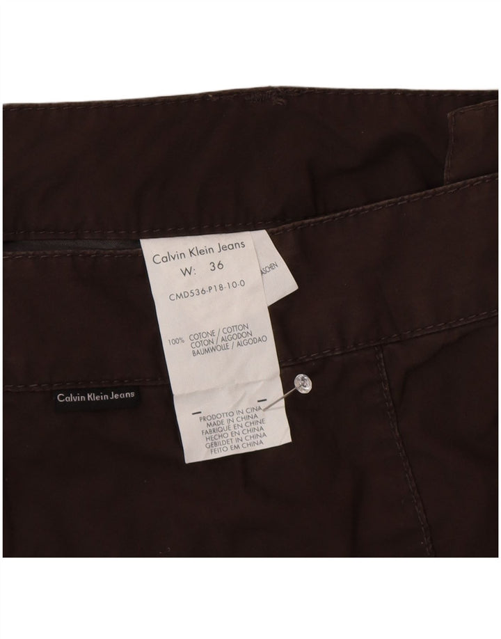 Calvin Klein Herren Chino Shorts W36 Große braune Baumwolle
