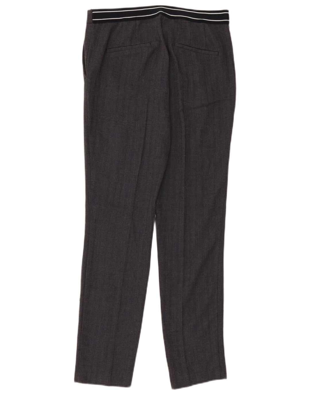 Zara Slim Chino-Hose für Damen, groß, W30, L28, schwarzes Fischgrätenmuster aus Polyester