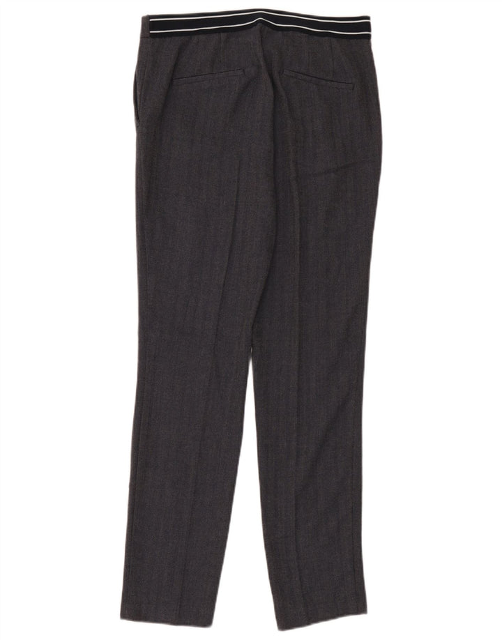 Zara Slim Chino-Hose für Damen, groß, W30, L28, schwarzes Fischgrätenmuster aus Polyester
