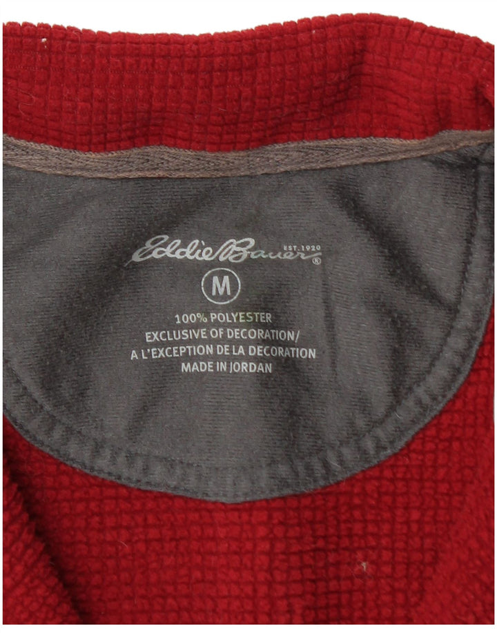EDDIE BAUER Herren-Sweatshirt mit Reißverschluss am Hals, Mittelrotes Polyester