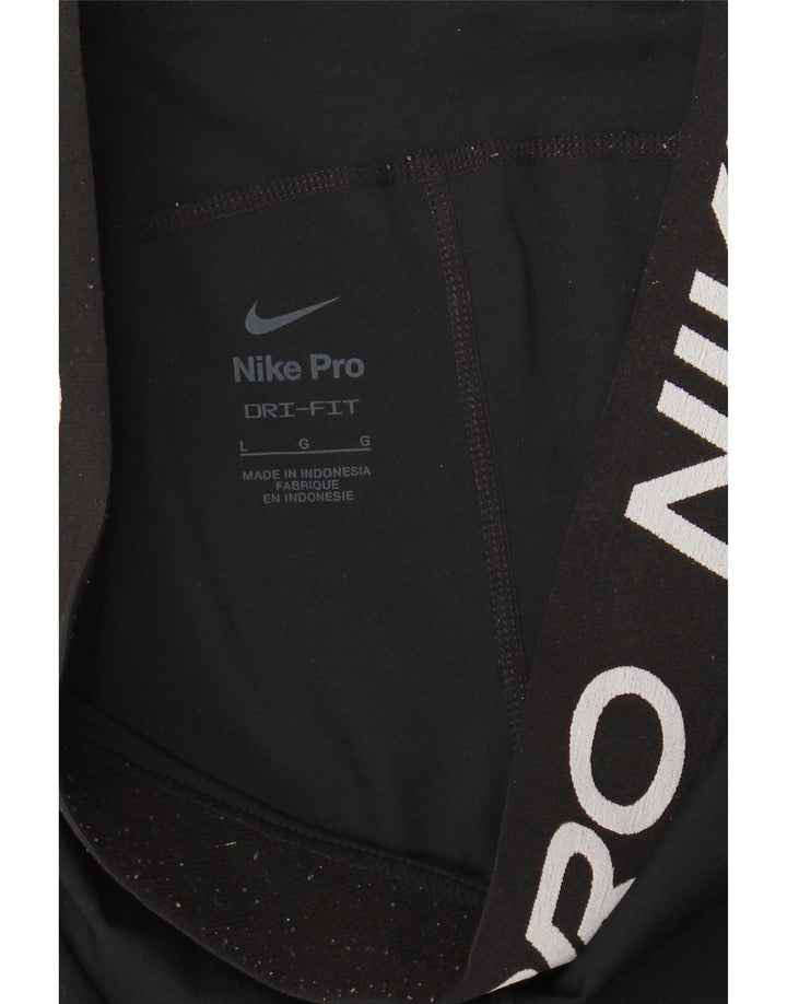 Nike Damen Dri Fit Graphic Leggings UK 14 Large Schwarz