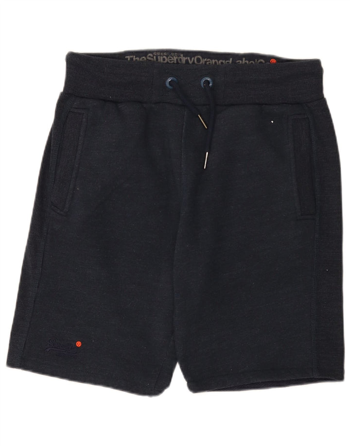 Superdry Herren-Sportshorts mit schmaler Passform, mittelmarineblaues Polyester