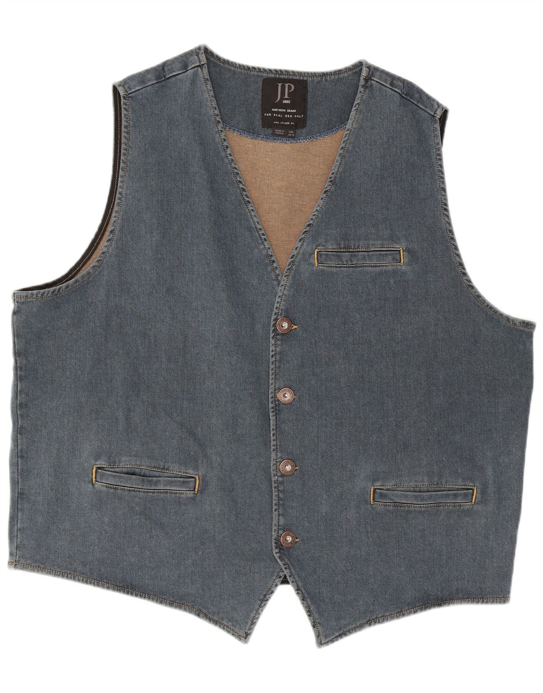 JP 1880 Herren Jeansweste 4XL Blau Baumwolle