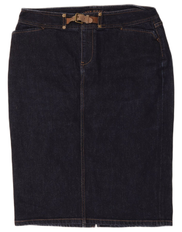 Ralph Lauren Damen Denim-Bleistiftrock US 6 Medium W32 Marineblaue Baumwolle