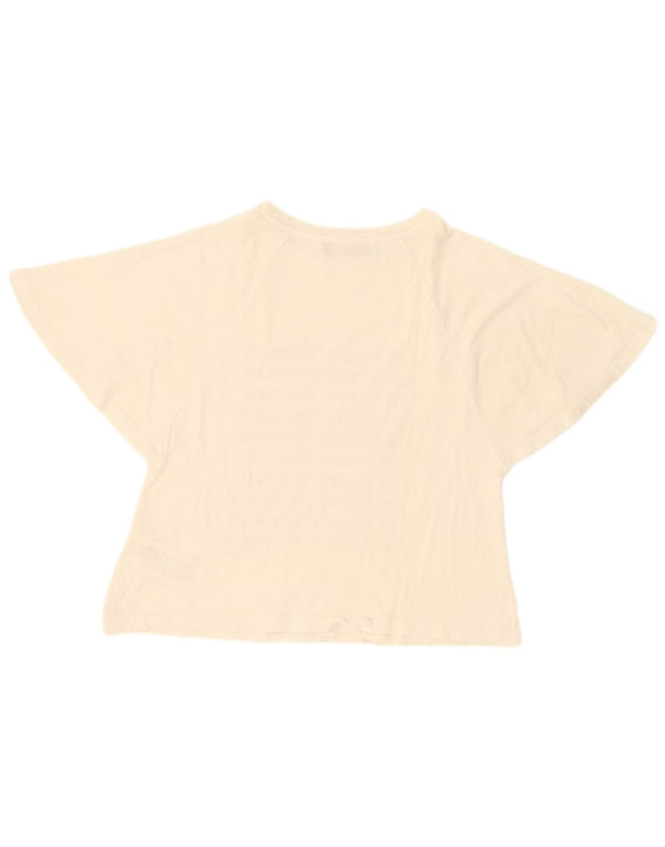 Trussardi Jeans Damen-T-Shirt in Übergröße mit Grafik, UK 6 XS, gebrochenes Weiß