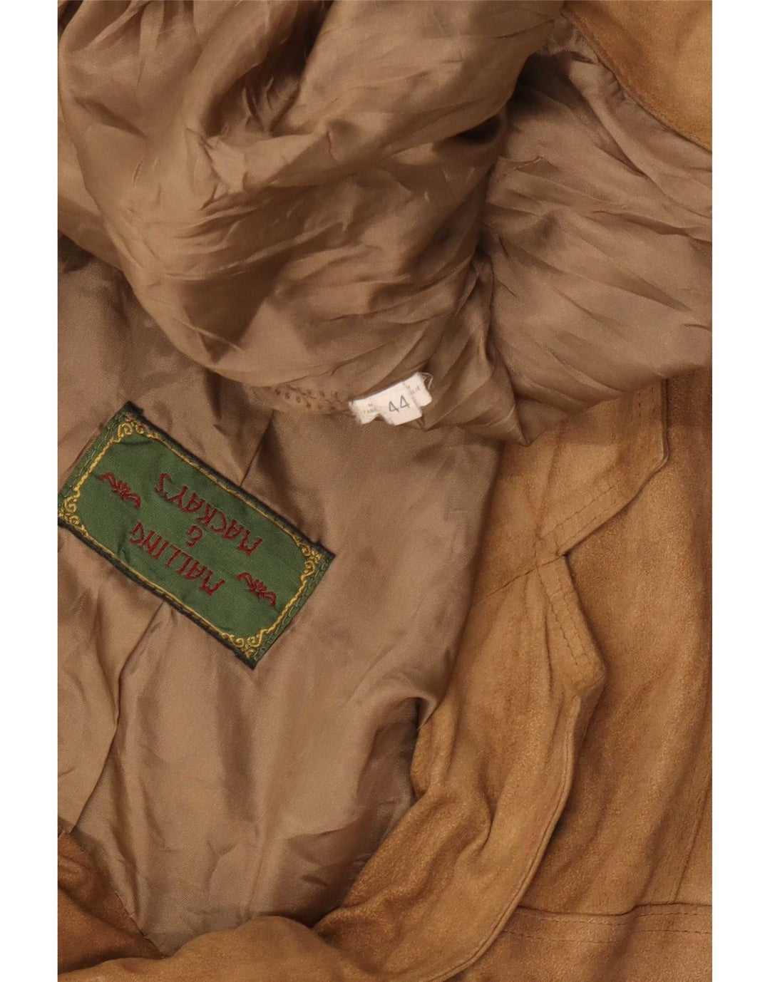 Vintage Damen 2-Knopf-Wildleder-Blazerjacke IT 44 Mittelbeige