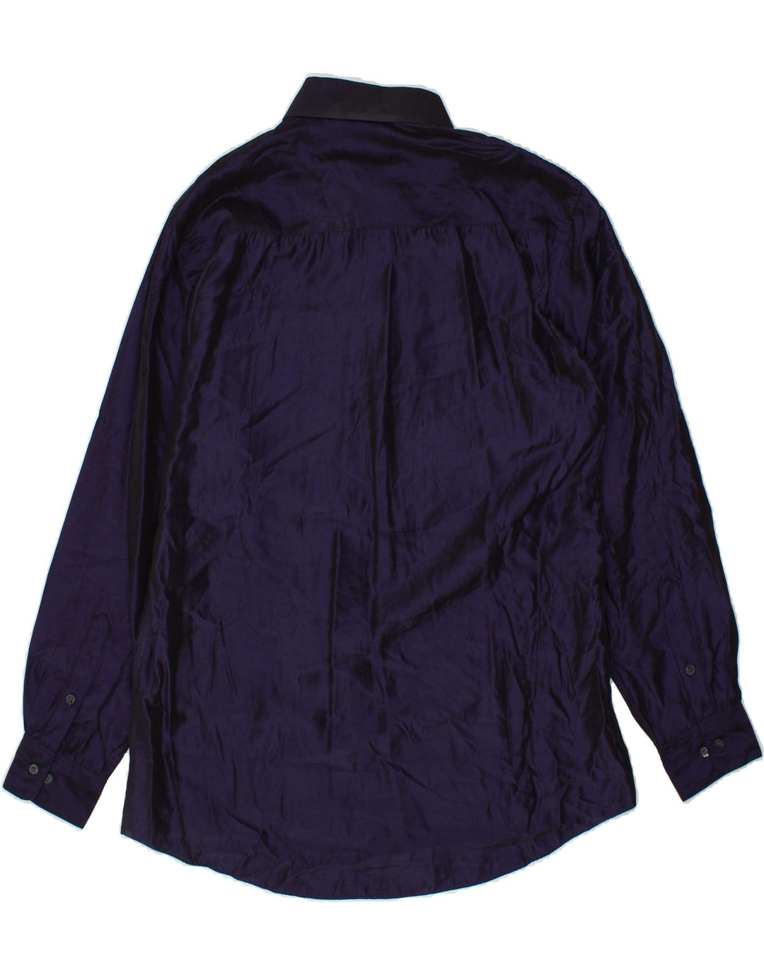 DKNY Mens Shirt Size 15 1/2 39 Medium Navy Blue Polyester Vintage Dkny and Second-Hand Dkny from Messina Hembry 