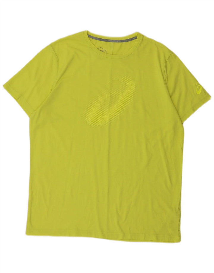 Asics Herren Grafik T-Shirt Top XL Grün Polyester