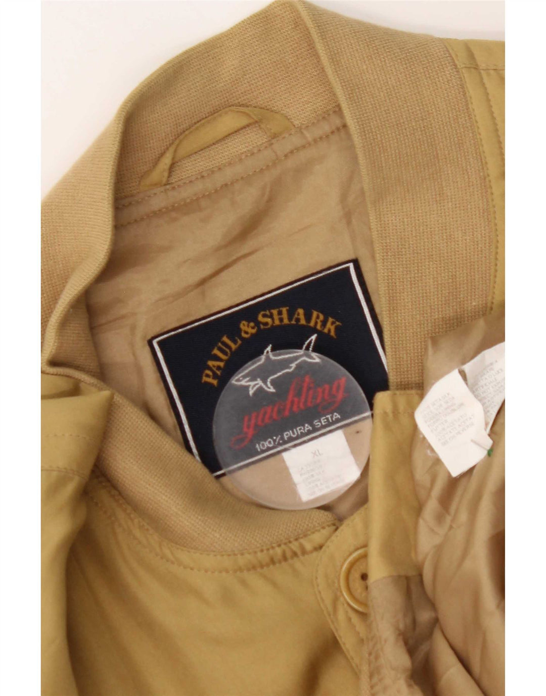 Paul & Shark Herren Bomberjacke UK 42 XL Gelbe Seide