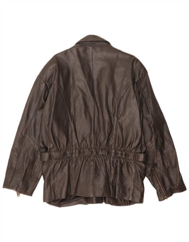 Vintage Herren Biker Lederjacke UK 38 Mittelschwarzes Leder