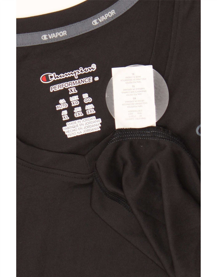 Champion Damen T-Shirt Top UK 18 XL Schwarz Polyester