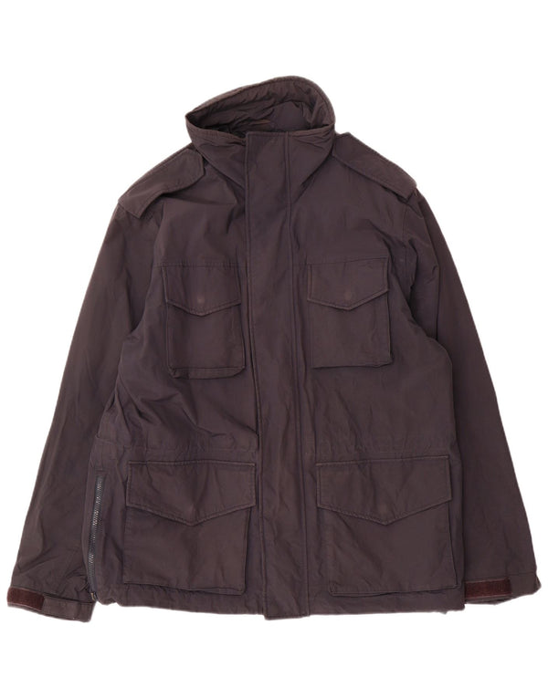 Alberto Aspesi Herren Militärjacke UK 40 Large Schwarz Nylon