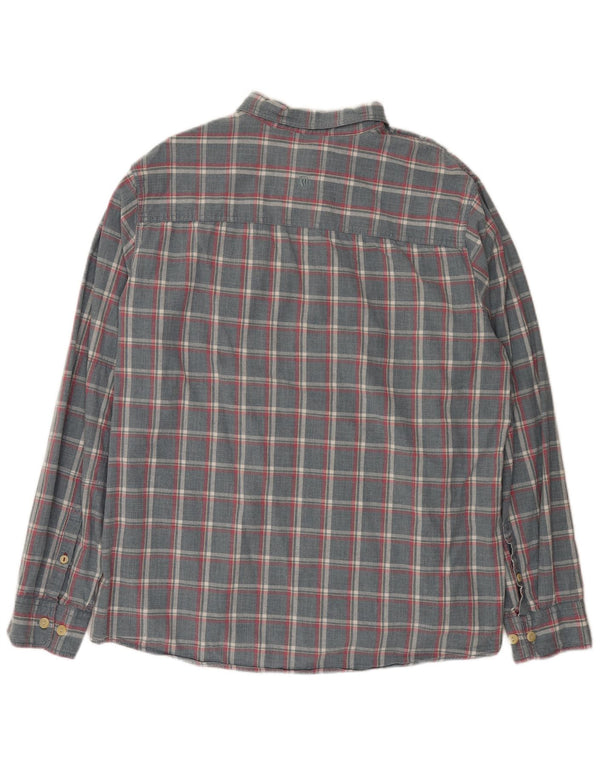 Fat Face Herren-Hemd mit regulärer Passform, 2XL, grau karierte Baumwolle