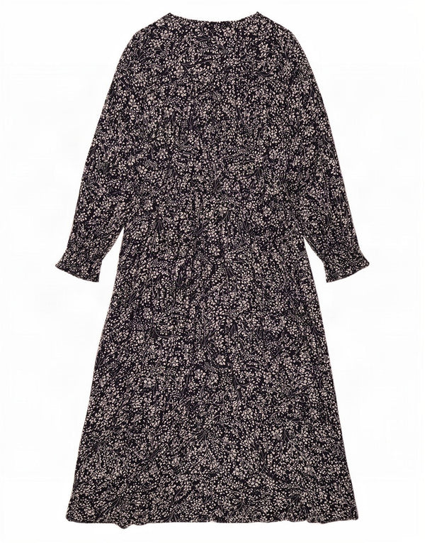 Marks & Spencer Womens Long Sleeve Maxi Dress UK 20 2XL Navy Blue Floral