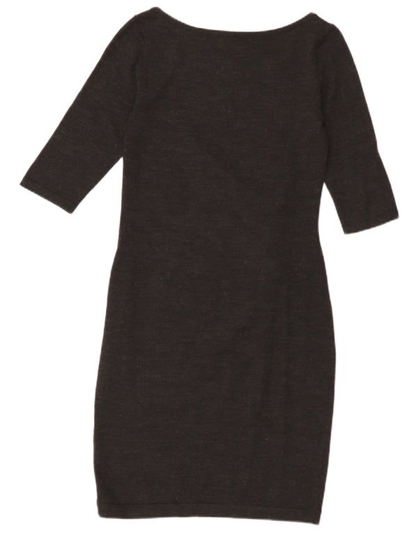 Phase Eight Damen-Pulloverkleid mit kurzen Ärmeln, Gr. 10, Größe S, Grau, Merinowolle