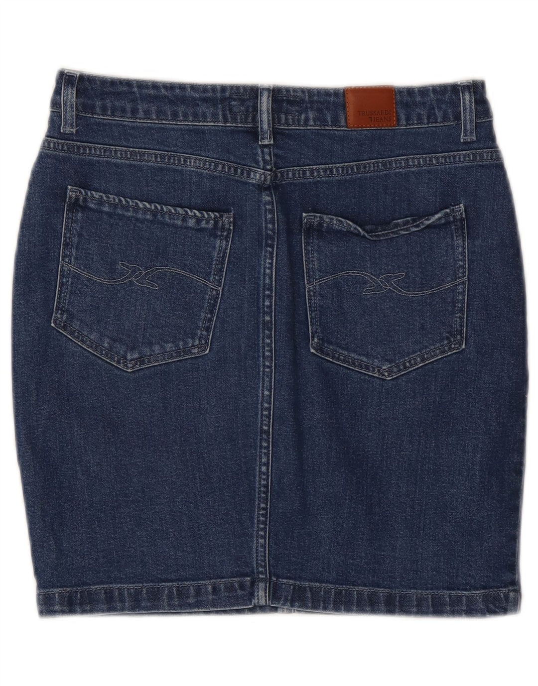 TRUSSARDI Damen Jeansrock IT 42 Medium W28 Blaue Baumwolle
