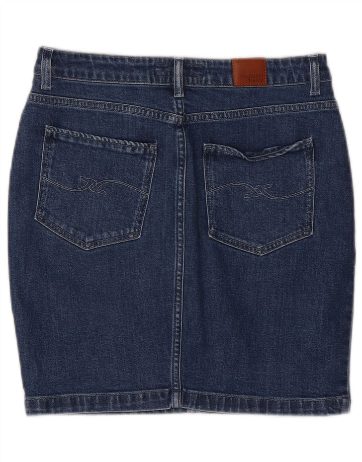 TRUSSARDI Damen Jeansrock IT 42 Medium W28 Blaue Baumwolle