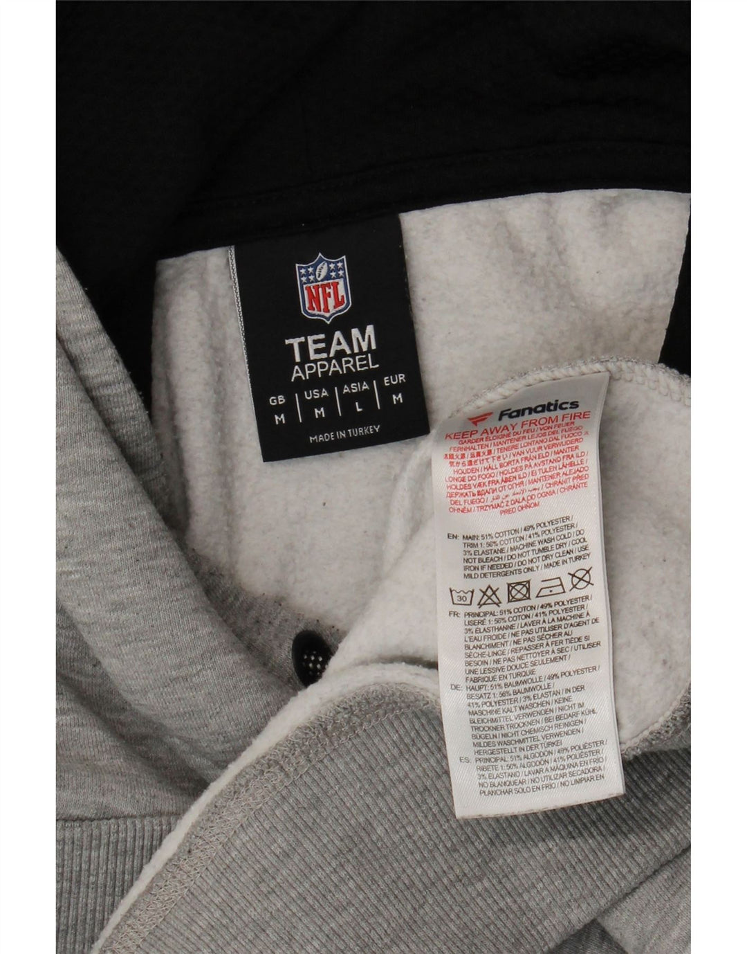 NFL Raiders Graphic Hoodie-Pullover für Herren aus mittelgrau melierter Baumwolle