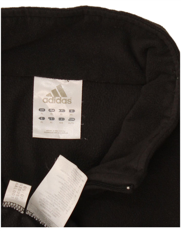 Adidas Herren Fleecepullover mit Reißverschluss, XL, Schwarz, Polyester